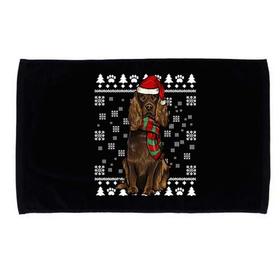 Boykin Spaniel Dog Santa Hat Xmas Ugly Christmas Gift Microfiber Hand Towel