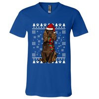 Boykin Spaniel Dog Santa Hat Xmas Ugly Christmas Gift V-Neck T-Shirt