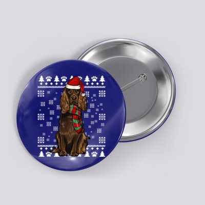 Boykin Spaniel Dog Santa Hat Xmas Ugly Christmas Gift Button