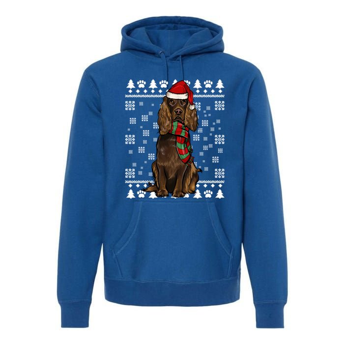 Boykin Spaniel Dog Santa Hat Xmas Ugly Christmas Gift Premium Hoodie