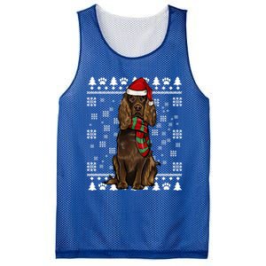 Boykin Spaniel Dog Santa Hat Xmas Ugly Christmas Gift Mesh Reversible Basketball Jersey Tank