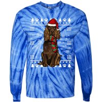 Boykin Spaniel Dog Santa Hat Xmas Ugly Christmas Gift Tie-Dye Long Sleeve Shirt