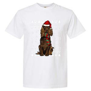 Boykin Spaniel Dog Santa Hat Xmas Ugly Christmas Gift Garment-Dyed Heavyweight T-Shirt