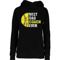 Best Softball Dad Coach Ever Retro Father Softball Coach Dad Womens Funnel Neck Pullover Hood