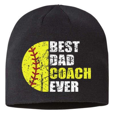 Best Softball Dad Coach Ever Retro Father Softball Coach Dad Sustainable Beanie