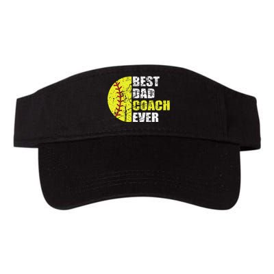 Best Softball Dad Coach Ever Retro Father Softball Coach Dad Valucap Bio-Washed Visor