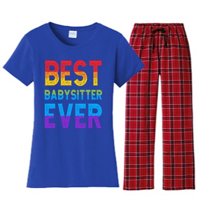 Best Sitter Ever Giftsitter Sitting Gift Women's Flannel Pajama Set