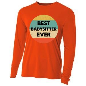 Best Sitter Ever Funny Gift Cooling Performance Long Sleeve Crew