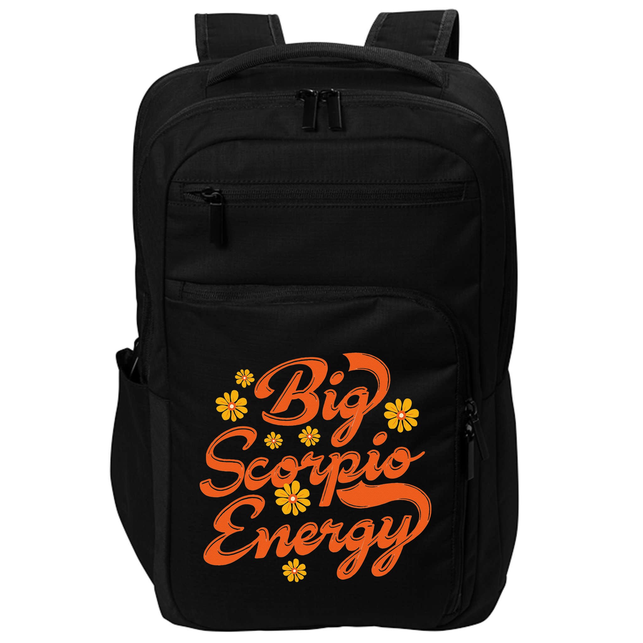 Big Scorpio Energy Vintage Zodiac Astrology Flower Funny Impact Tech Backpack