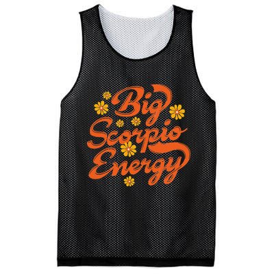 Big Scorpio Energy Vintage Zodiac Astrology Flower Funny Mesh Reversible Basketball Jersey Tank