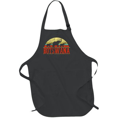 Botswana Safari Elephant Vintage Full-Length Apron With Pockets