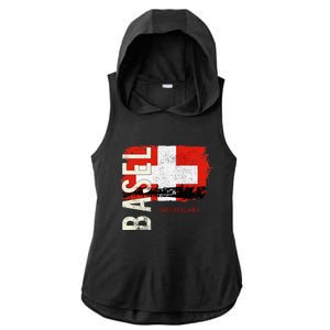 Basel Switzerland Europe Ladies PosiCharge Tri-Blend Wicking Draft Hoodie Tank