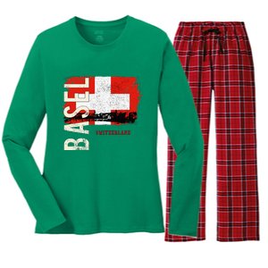 Basel Switzerland Europe Women's Long Sleeve Flannel Pajama Set 