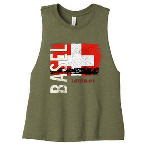 Basel Switzerland Europe Women's Racerback Cropped Tank