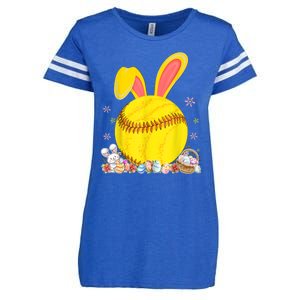 Bunny Softball Easter Eggs Softball Player Easter Day Enza Ladies Jersey Football T-Shirt