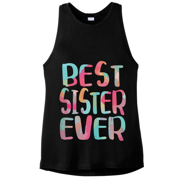 Best Sister Ever Mothers Day Ladies PosiCharge Tri-Blend Wicking Tank