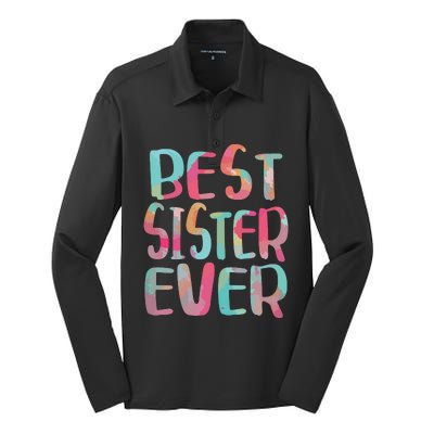 Best Sister Ever Mothers Day Silk Touch Performance Long Sleeve Polo