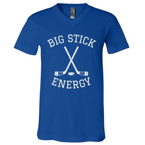 Big Stick Energy Play Hockey Sticks Great Gift V-Neck T-Shirt