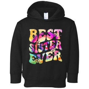 Best Sister Ever Mother's Day Tie Dye Groovy Toddler Hoodie