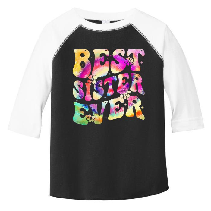 Best Sister Ever Mother's Day Tie Dye Groovy Toddler Fine Jersey T-Shirt