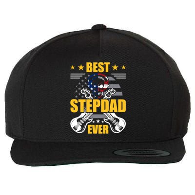 Best Stepdad Ever Guitarist Guitar Lover Stepdad Gift Wool Snapback Cap