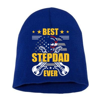 Best Stepdad Ever Guitarist Guitar Lover Stepdad Gift Short Acrylic Beanie