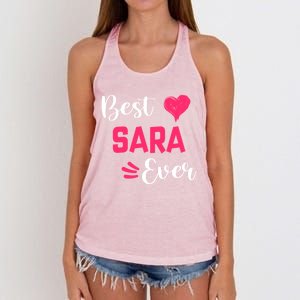 Best Sara Ever Cute Gift Sara First Name Cool Gift Women's Knotted Racerback Tank