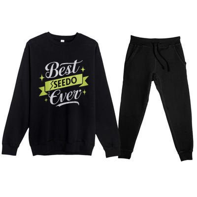 Best Seedo Ever Great Gift Arabic Grandpa Great Gift Premium Crewneck Sweatsuit Set