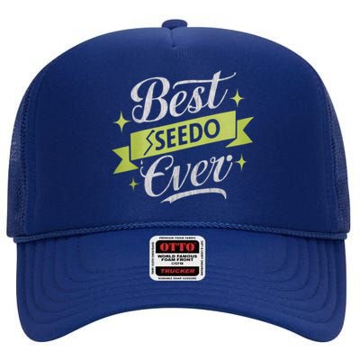 Best Seedo Ever Great Gift Arabic Grandpa Great Gift High Crown Mesh Back Trucker Hat