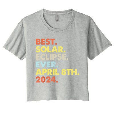 Best Solar Eclipse Ever April 8th 2024 Totality Astronomy Women's Crop Top Tee