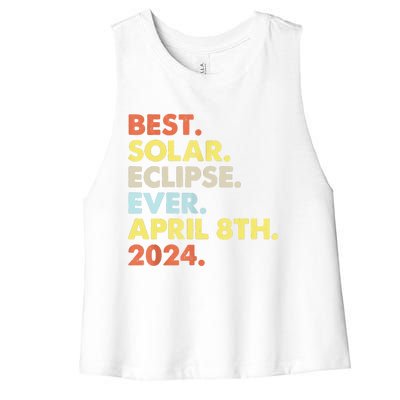 Best Solar Eclipse Ever April 8th 2024 Totality Astronomy Women's Racerback Cropped Tank