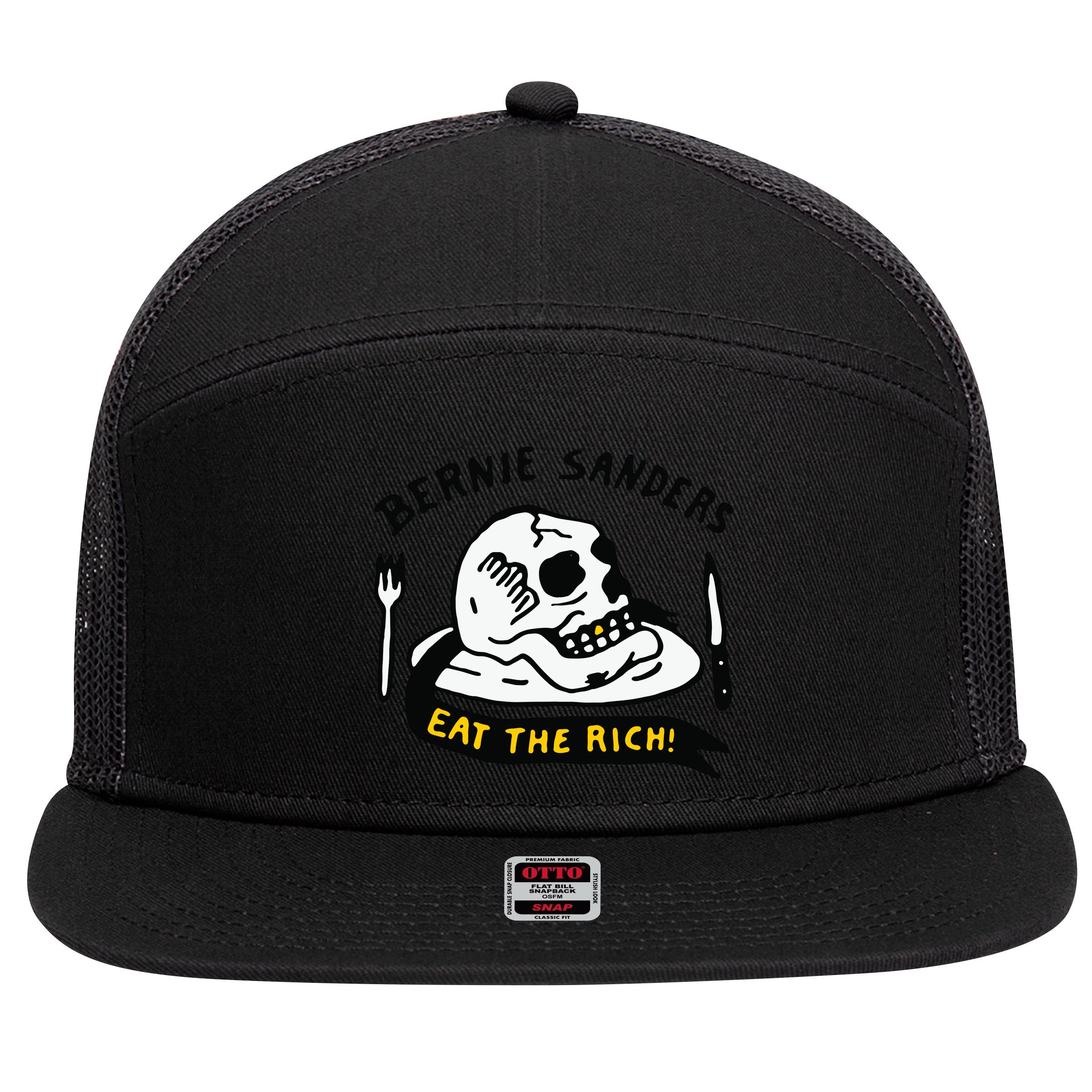 Bernie Sanders Eat The Rich 7 Panel Mesh Trucker Snapback Hat