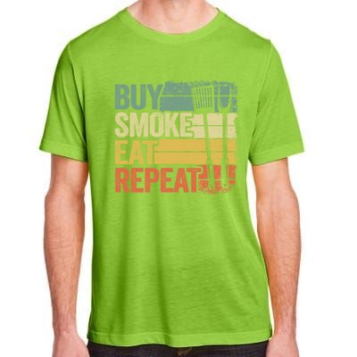 Buy Smoke Eat Repeat Barbecue Smoking Meat Bbq Pig Pork Rub Gift Adult ChromaSoft Performance T-Shirt