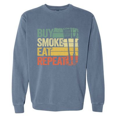 Buy Smoke Eat Repeat Barbecue Smoking Meat Bbq Pig Pork Rub Gift Garment-Dyed Sweatshirt