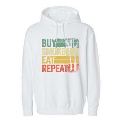 Buy Smoke Eat Repeat Barbecue Smoking Meat Bbq Pig Pork Rub Gift Garment-Dyed Fleece Hoodie