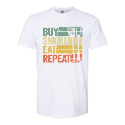 Buy Smoke Eat Repeat Barbecue Smoking Meat Bbq Pig Pork Rub Gift Softstyle CVC T-Shirt