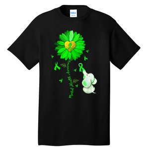 Blue Sunflower Elephant Spread Mental Health Awareness Month Tall T-Shirt