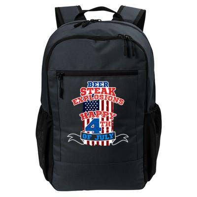 Beer Steak Explosions Happy 4th Of July Patriotic Day Gift Daily Commute Backpack