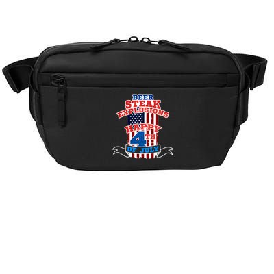 Beer Steak Explosions Happy 4th Of July Patriotic Day Gift Crossbody Pack