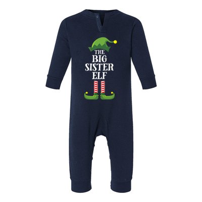 Big Sister Elf Matching Family Group Christmas Party Infant Fleece One Piece