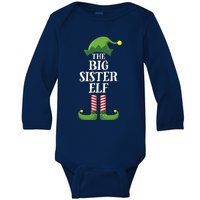 Big Sister Elf Matching Family Group Christmas Party Baby Long Sleeve Bodysuit