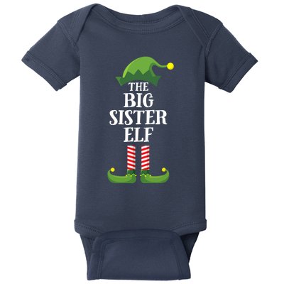 Big Sister Elf Matching Family Group Christmas Party Baby Bodysuit