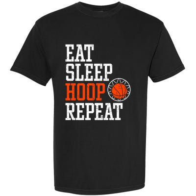 Basketball Saying - Eat Sleep Hoop Repeat Garment-Dyed Heavyweight T-Shirt