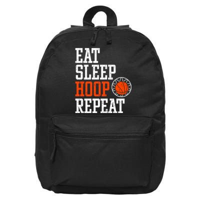 Basketball Saying - Eat Sleep Hoop Repeat 16 in Basic Backpack