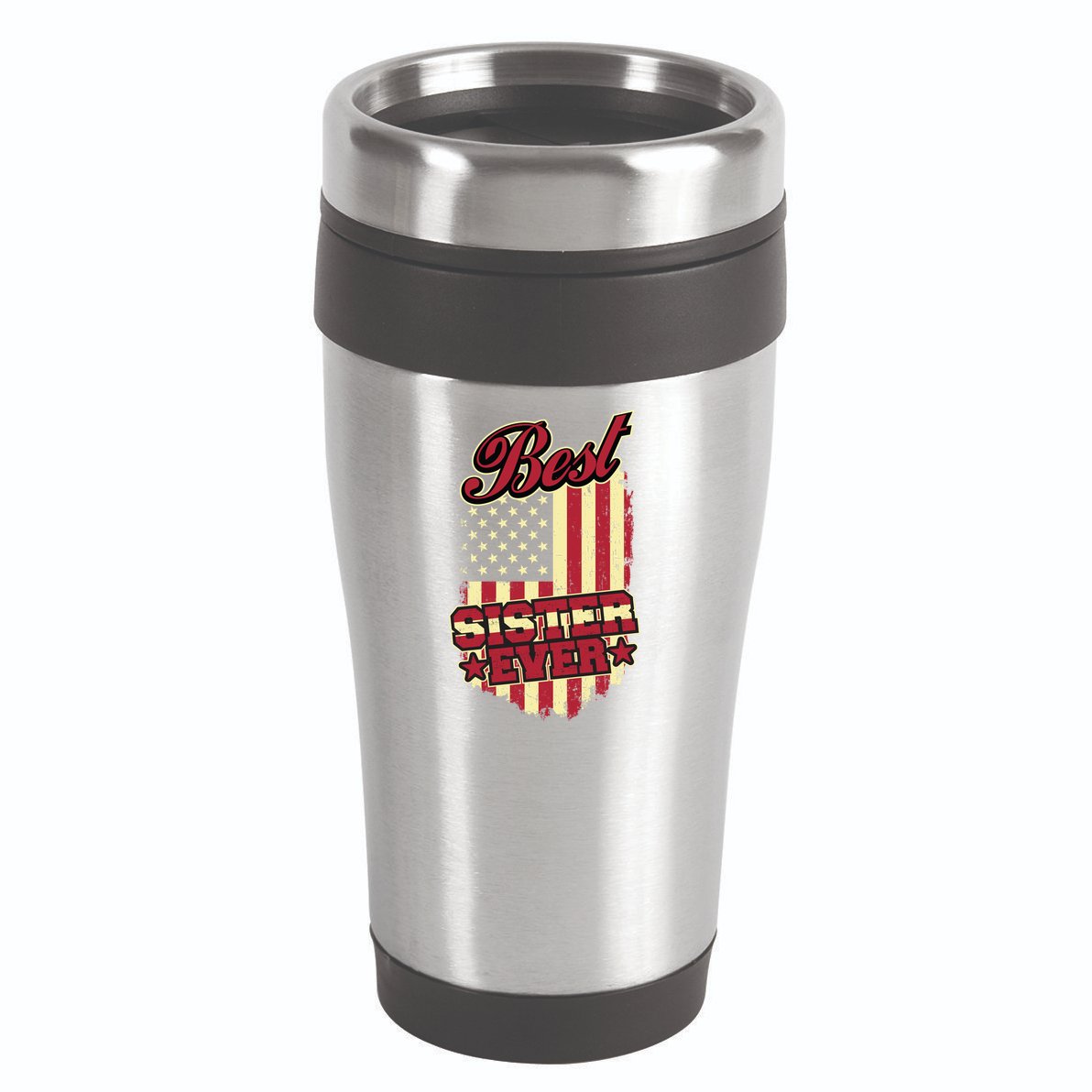 Best Sister Ever Patriotic Sis Vintage American Flag Usa Cute Gift 16oz Travel Tumbler