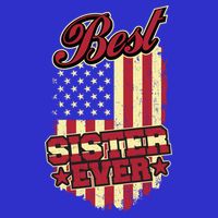 Best Sister Ever Patriotic Sis Vintage American Flag Usa Cute Gift Tall T-Shirt
