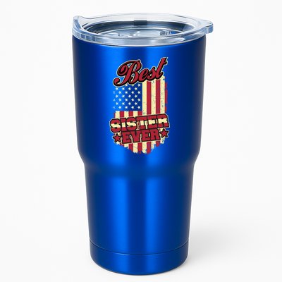 Best Sister Ever Patriotic Sis Vintage American Flag Usa Cute Gift Tumbler
