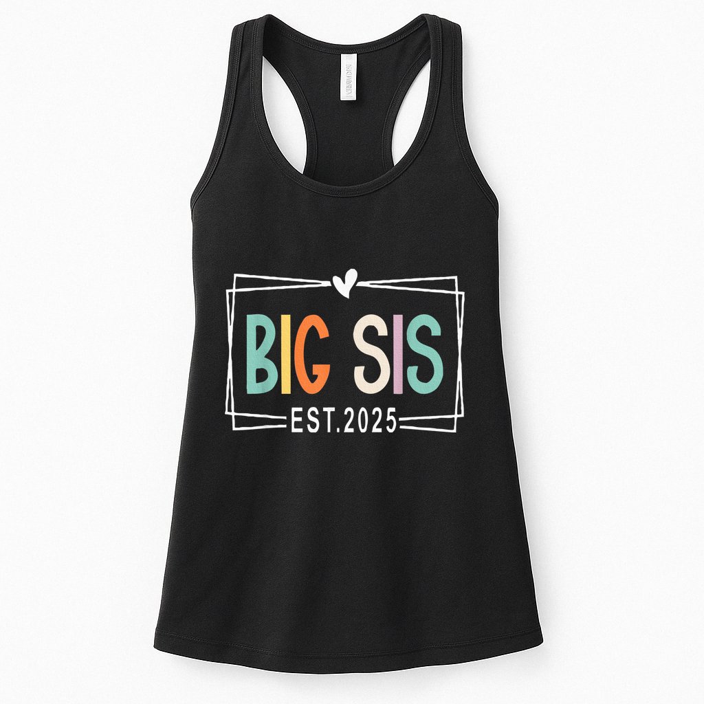 Big Sister Est 2025 Promoted To Big Sis 2025 Big Sis To Be Womens Tank Top