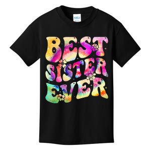 Best Sister Ever Mother's Day Tie Dye Groovy Kids T-Shirt