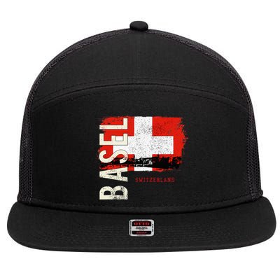 Basel Switzerland Europe 7 Panel Mesh Trucker Snapback Hat